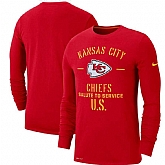 Men's Kansas City Chiefs Nike Red 2019 Salute to Service Sideline Performance Long Sleeve Shirt